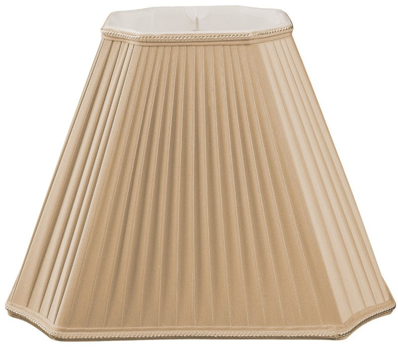 Abat-jour empire en soie / shantung empire (araignée), Or antique, H 10,5 po x l 13,5 po x P 13,5 po
