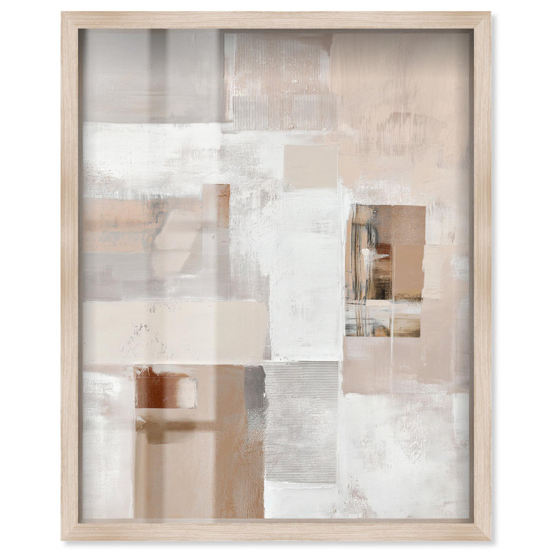 «Rustic Layers II Boho Art Shadowbox» par Art Remedy, Crème, crème, H 21 po x l 17 po