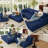 124" Corduroy U-Shaped Sectional Sofa, Modern Modular Boneless 4-Seater Couch with 6 Pillows, Upholstered Deep Seat DIY Cloud Sofa for Living Room, No Assembly Required-1407647096