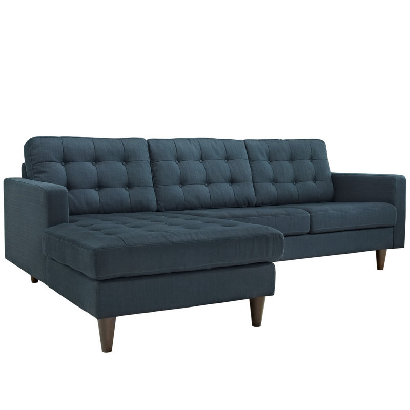 Modway Empress Sectional Sofa, Azure 100% Polyeste, Left Hand Facing, 34" H x 87.5" W x 60.5" D