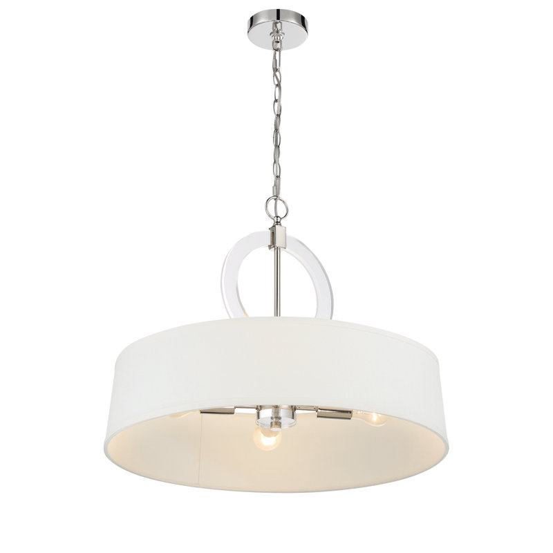 Luminaire suspendu en nickel poli avec lumière blanche Orren Ellis Mazlum