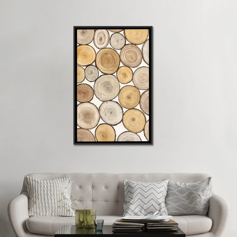 « tree ring study i », impression sur toile, H 26 po x l 18 po x P 1,5 po, Toile avec cadre noir, Pas de tapis