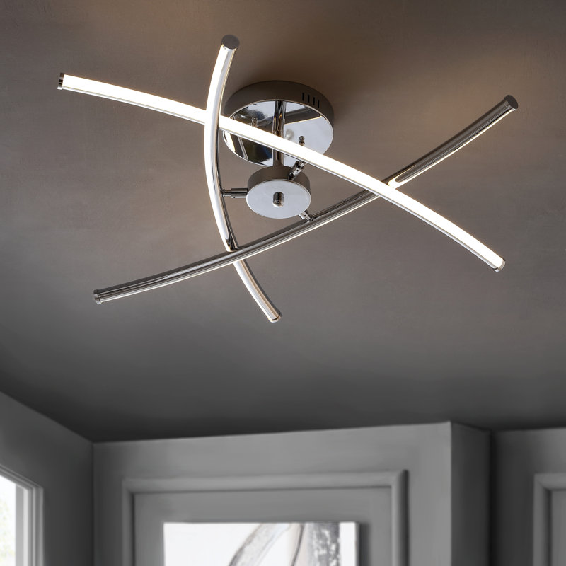 Geocron LED Flush Mount, Chrome