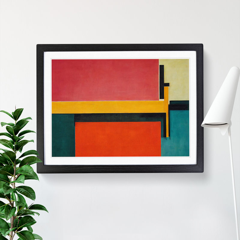 Impressive Abstract - Single Picture Frame Print, Black, 46cm H x 64cm W x 2cm D