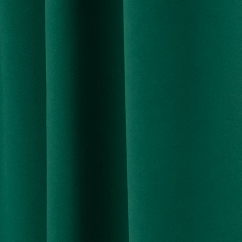 Bantam Solid Blackout Thermal Rod Pocket Curtain Panels, Evergreen, 52" W x 84" L
