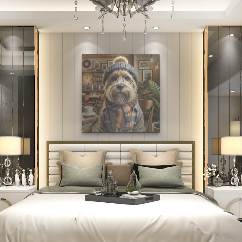 «Hipster Dog 1» par Rey Klimt, art mural en métal, H 36 po x l 36 po