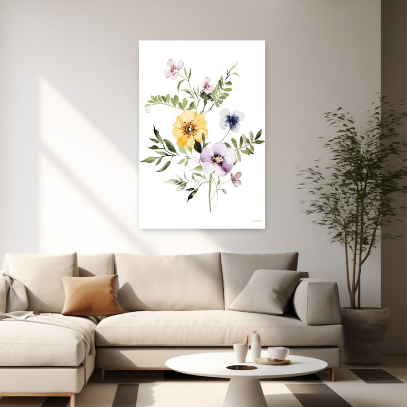 Fleurs sauvages II, art floral contemporain, H 60 po x l 40 po