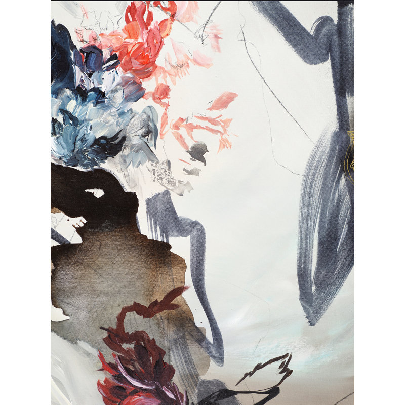 Dahlias Sleep In The Evening Gleam Print by Novi Lim, 21.2" H x 17.2" W, Black Framed Paper