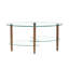 Table basse ovale en verre transparent