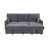 Emilia 89"W Dark Gray Fabric Sleeper Sectional Sofa With Reversible Storage Chaise
