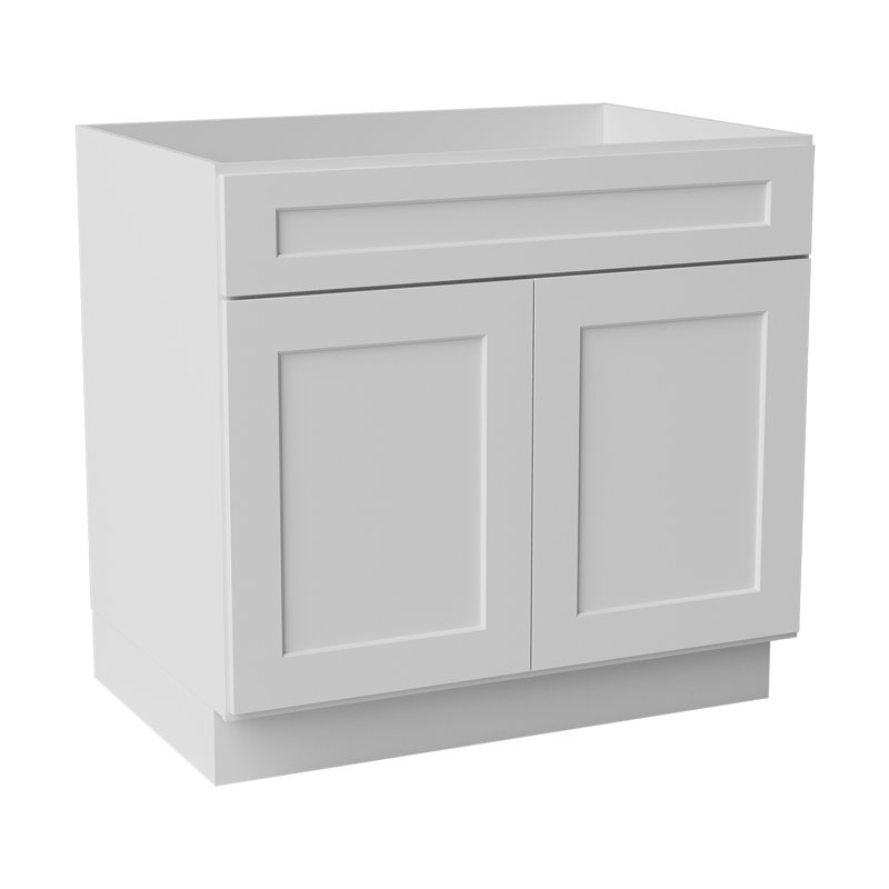 Armoire de cuisine en bois massif prêt à assembler Sinber, Blanc, 36"