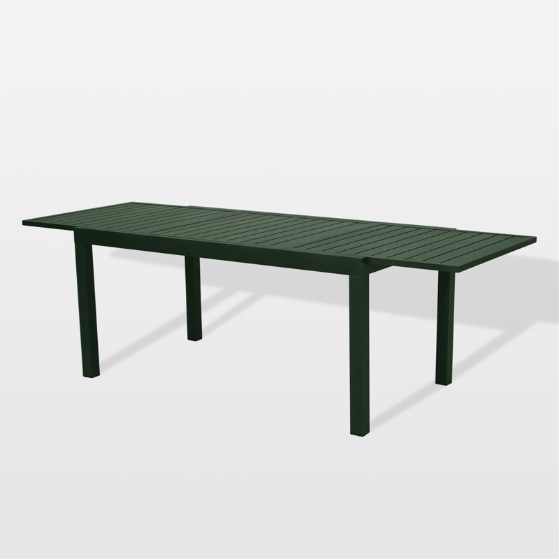 Aluminum Extendable Outdoor Patio Dining Table (63" - 94.5")  For 8-10 Person, Green