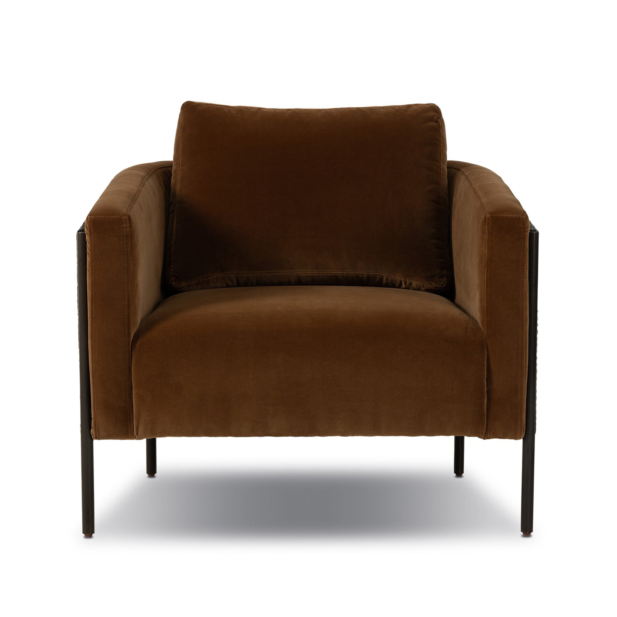 Aurelina Upholstered Armchair, Black, Surrey Ochre Linen