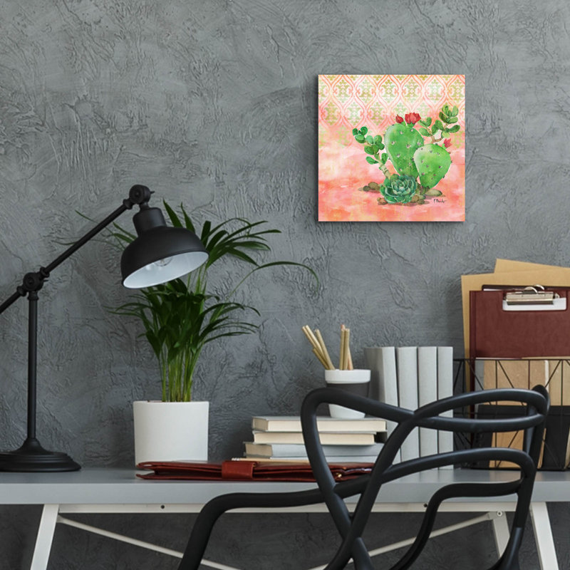 "Cactus IV - Corail" par Paul Brent, H 12 po x l 12 po x P 0,13 po