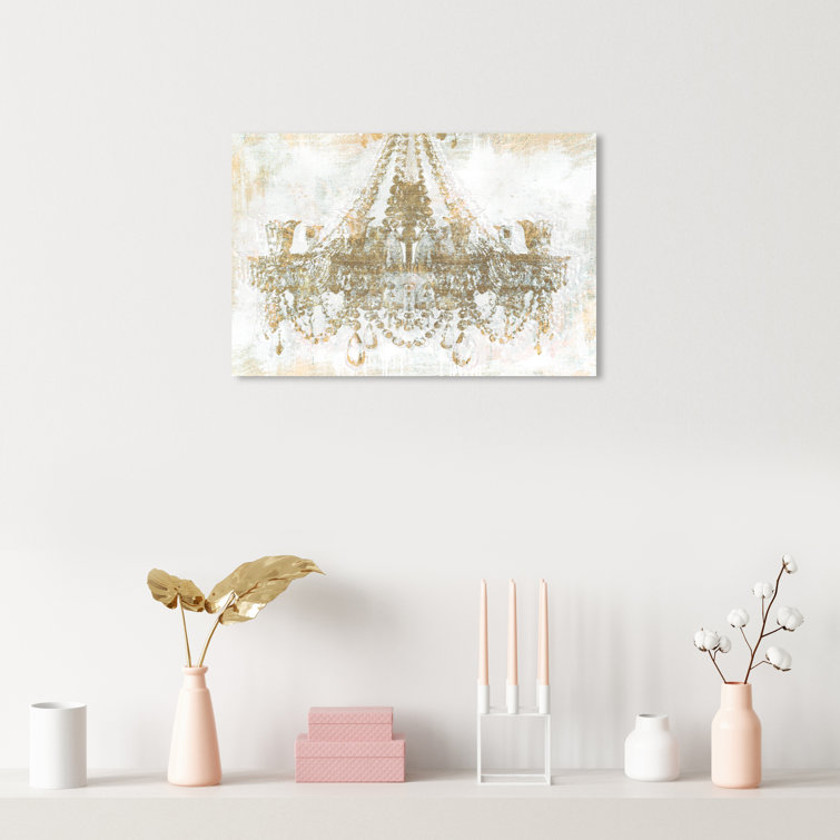Fashion and Glam Palace Chandelier, Modern and  Canvas Wall Art Print for Living Room