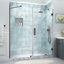 Porte de douche à charnière sans cadre avec verre StarCast de 71,25 à 72,25 po x H 80 po Belmore XL