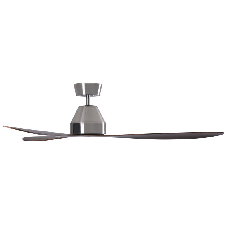 Whitehaven 56in 3-Blades Indoor/Outdoor Ceiling Fan with Remote Control, Chrome, Dark Brown