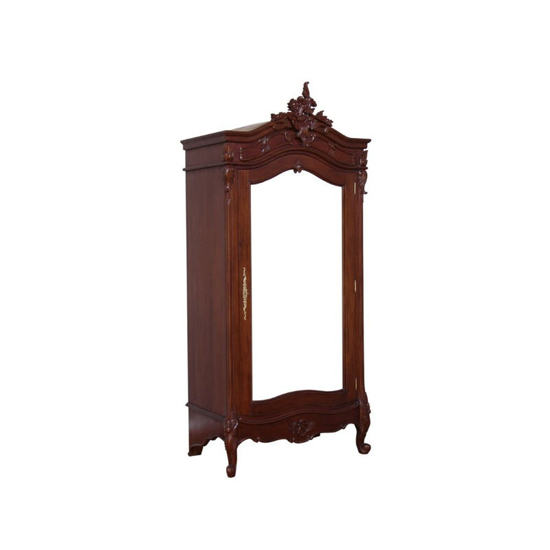 Andre 1 Door Solid Wood Wardrobe, Wax Polish