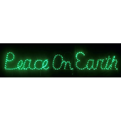 Peace on Earth Cursive Letter Sign Holiday Lighted Display