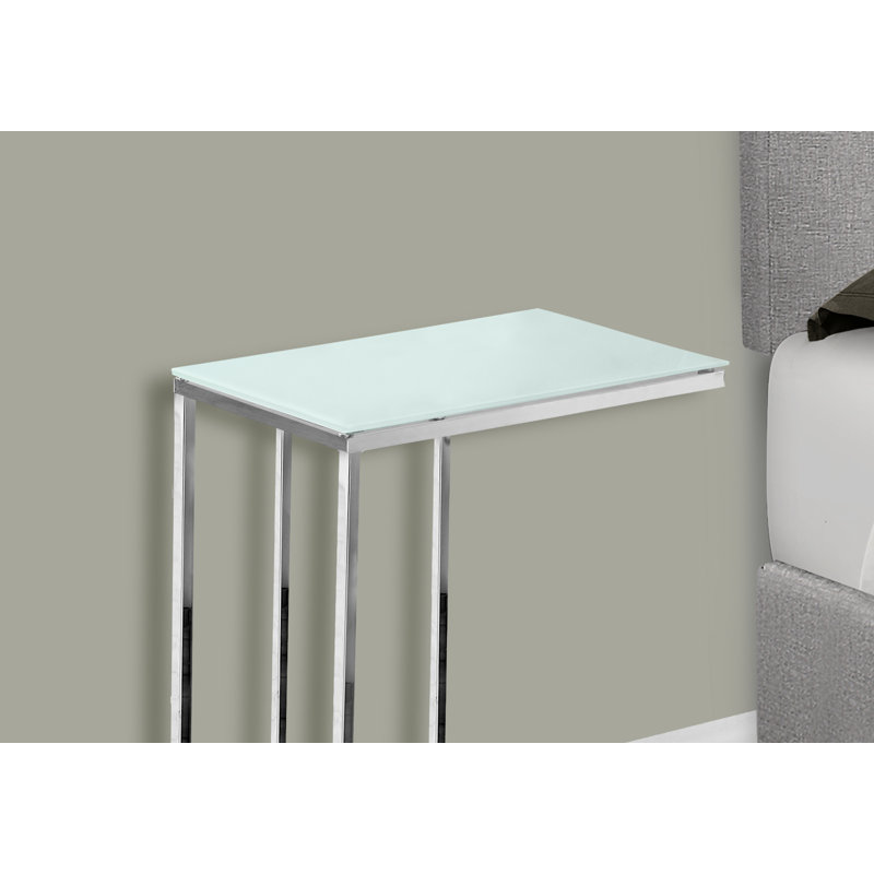 Donohue End Table, Clear Top/Chrome Base