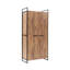 Élégante garde-robe avec pieds en métal, finition pin atlantique, 40,9 po x 88,6 po x 20,5 po | 100% panneau de particules enduit de mélamine, 0,7 po d'épaisseur | Comprend une bande de chant en PVC, de nombreuses tablettes et une conception murale pour un rangement supplémentaire | Style industriel moderne