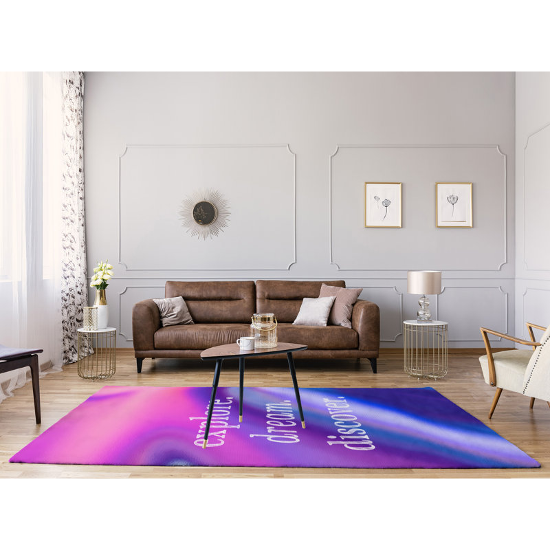 Tapis de rêve en polyester multicolore explore, Rectangle 5 pi x 7 pi