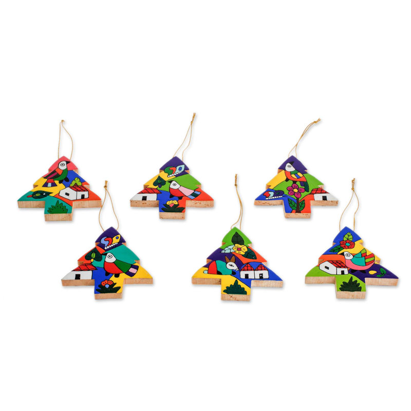 2.6'' Handmade Wood Animals Holiday Shaped Ornament
