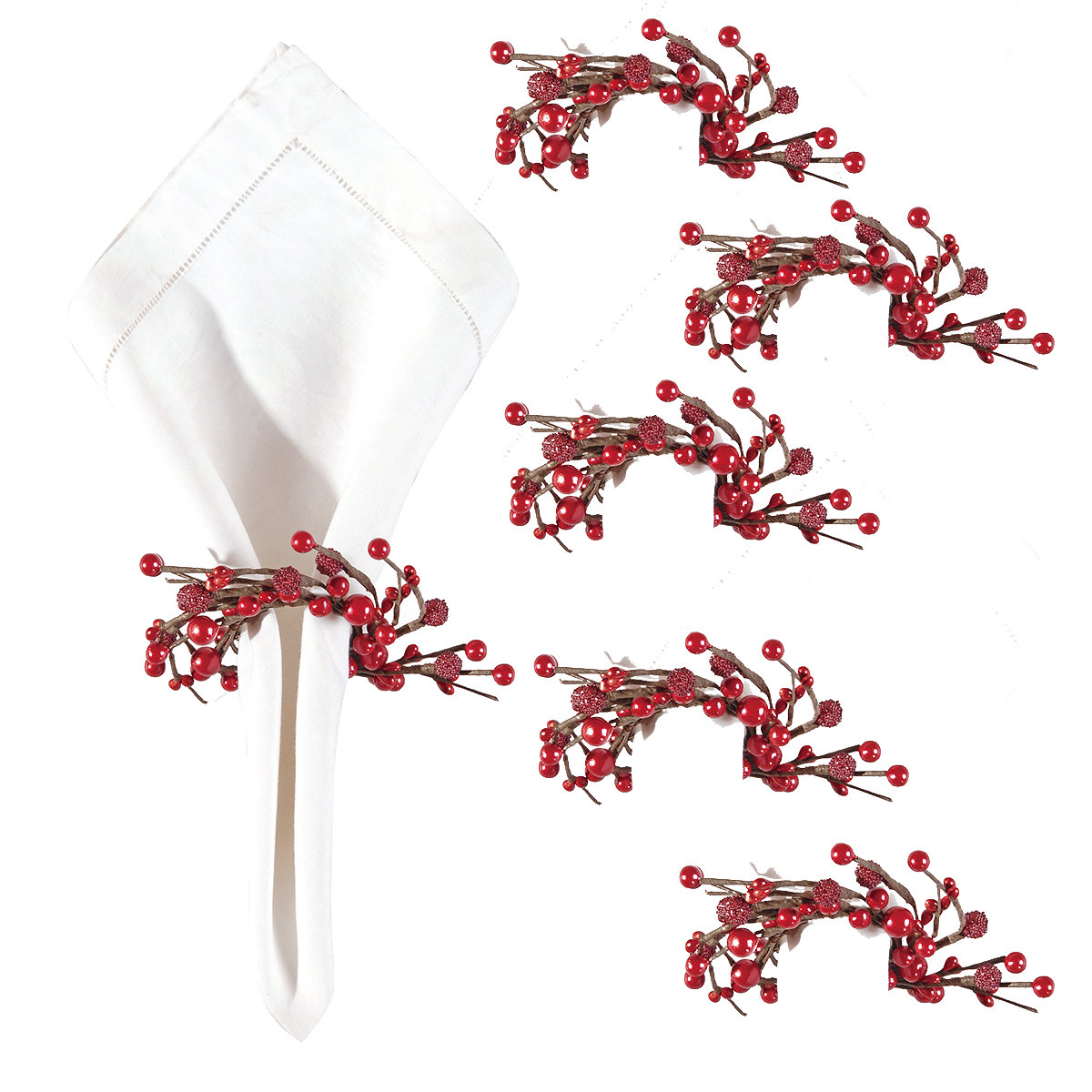 Holiday Twig Berry Napkin Ring + Reviews