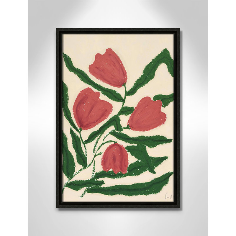 «Colette Red Tulips Print» par Camilla Bergqvist, Espresso, H 19,5 po x l 13,5 po