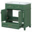 Meuble-lavabo de 30 po avec lavabo en résine, armoire de rangement en bois massif avec portes à fermeture douce, style rétro