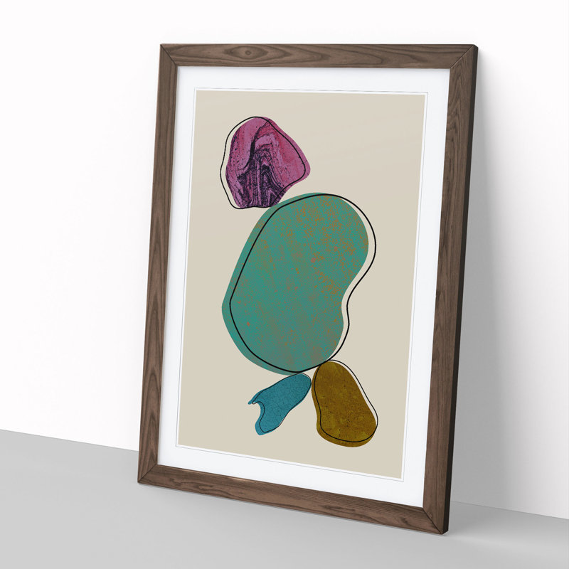 Composition 8 - Picture Frame Graphic Art, Walnut, 36cm H x 27cm W x 2cm D