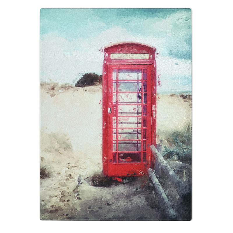 Tempered Glass Telephone Box Chopping Board, 28.5 cm W x 39 cm L