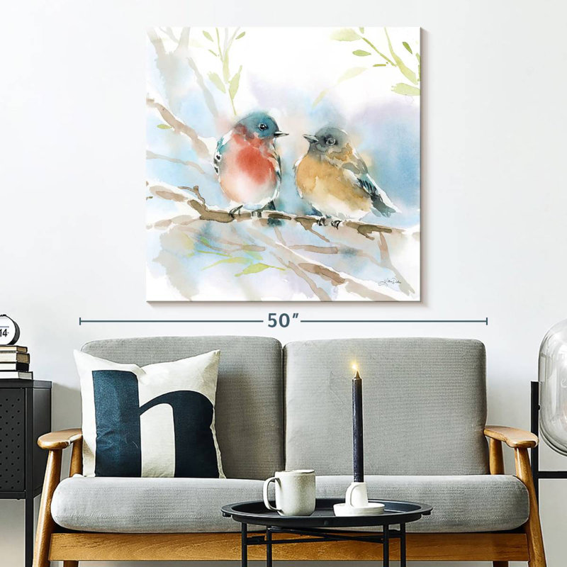 Brampt Bluebird Pair In Spring, 33" H x 33" W