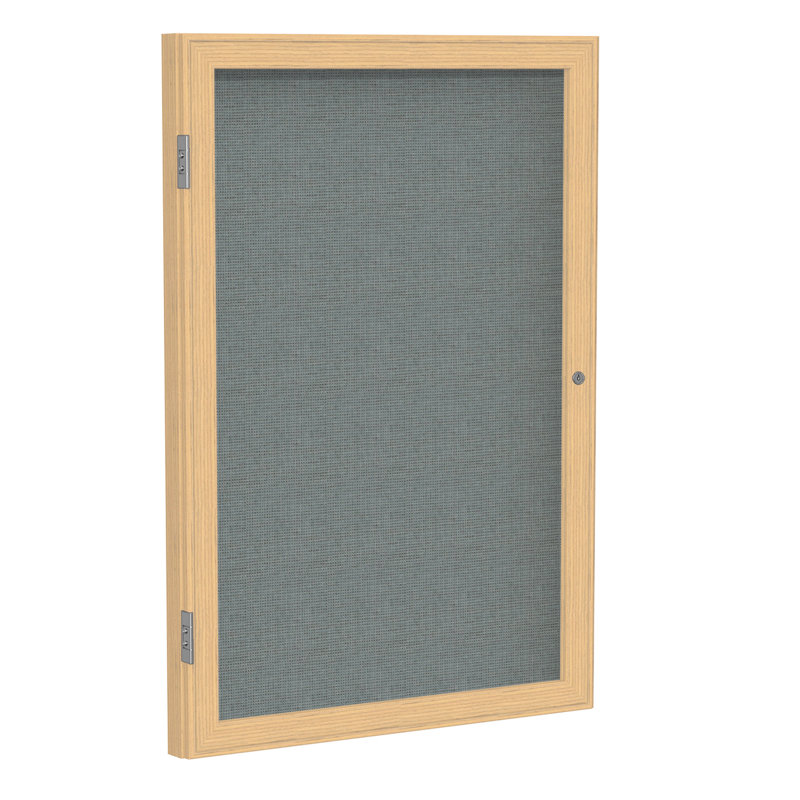 Tableau d'affichage fermé, Gris, H 2 pi x l 1 pi 6 po, Chêne