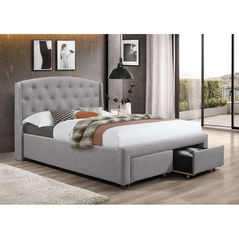 Lit plateforme tapissier Adanac, Double