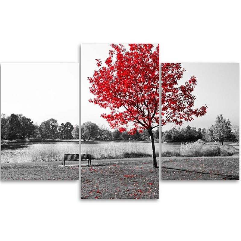 Leinwandbild Red Tree Landscape