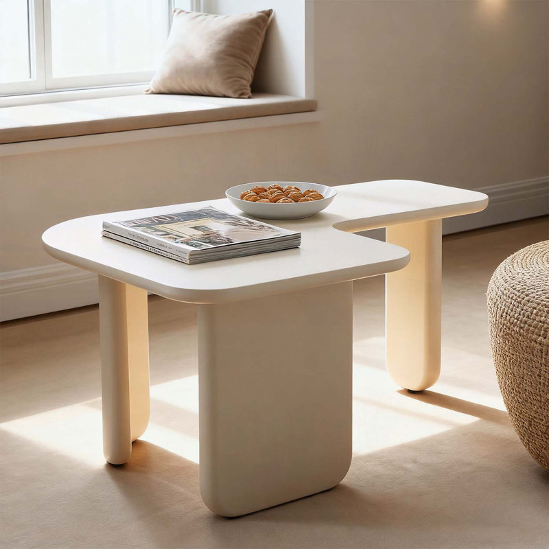Table basse en L, White