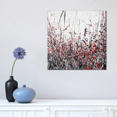 Abtract Poppies in Red 1 Piece Painting on Canvas