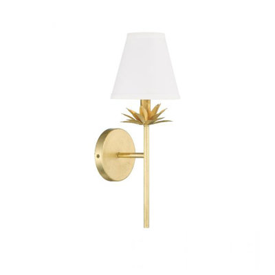 Ryland Metal Armed Sconce with Linen Shade