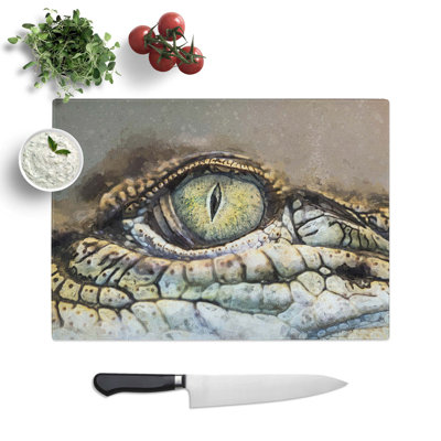 Tempered Glass Crocodile Eye Chopping Board