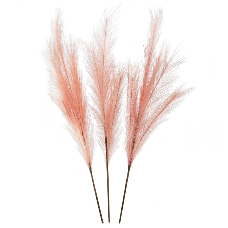 5-Branch Artificial Pampas Grass - Set of 3 - Pink
