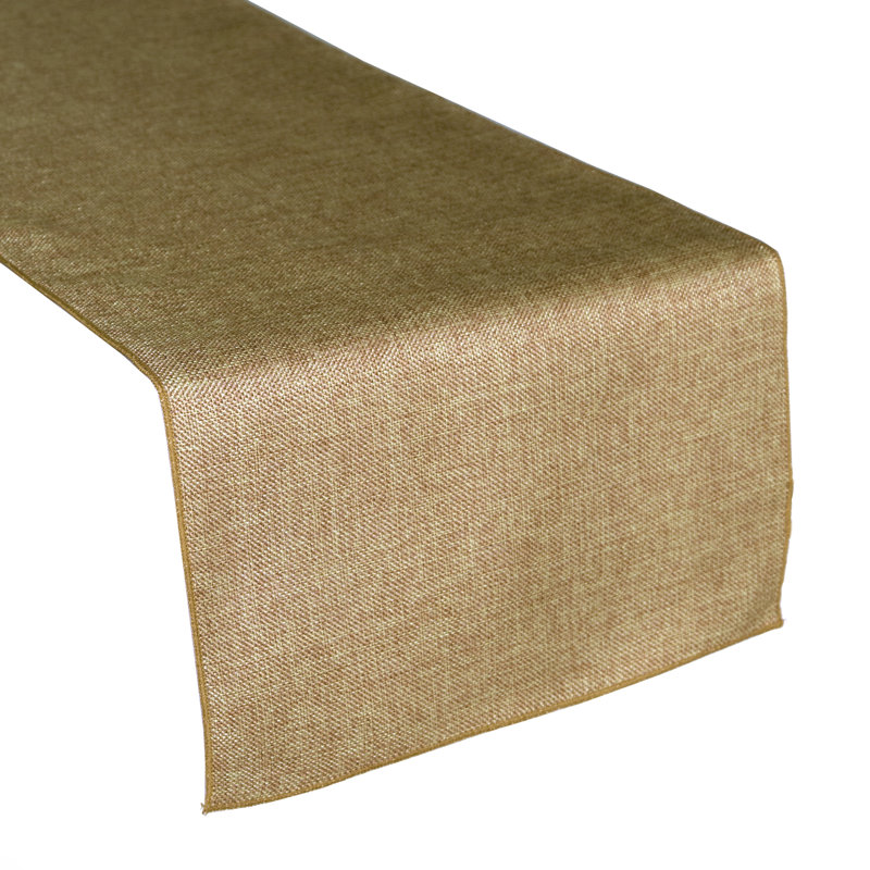 Iona-Lilly Solid Color Table Runner, Light Gold, 72" x 12"