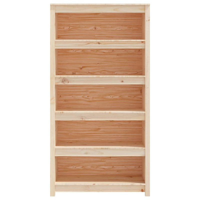 Shinn 154cm H Solid Wood Standard Bookcase, Light Brown, 154cm H x 80cm W x 35cm D