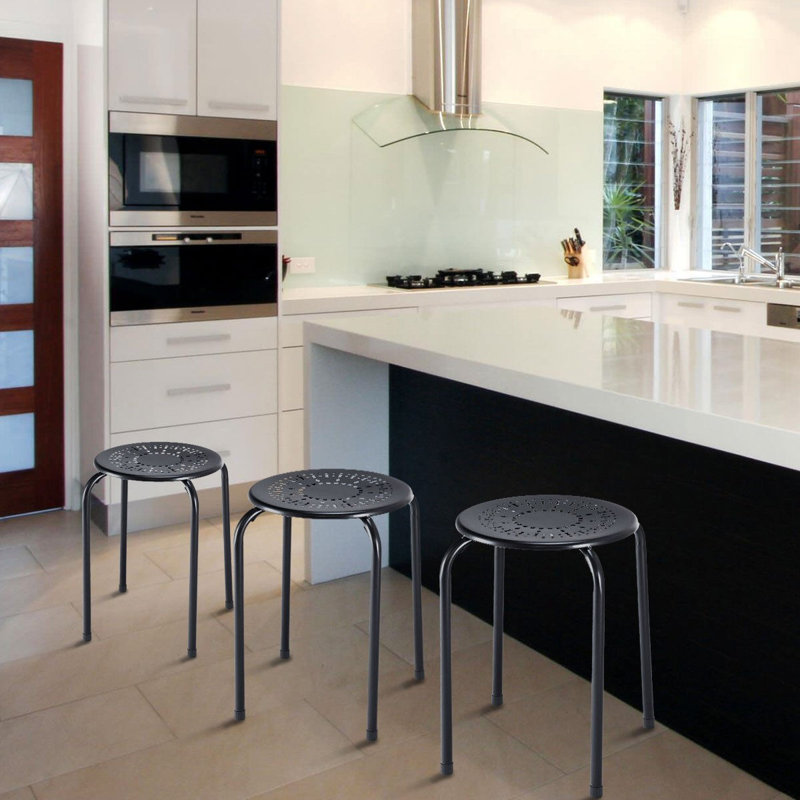 Tabouret court 17,5 po Irey, Noir