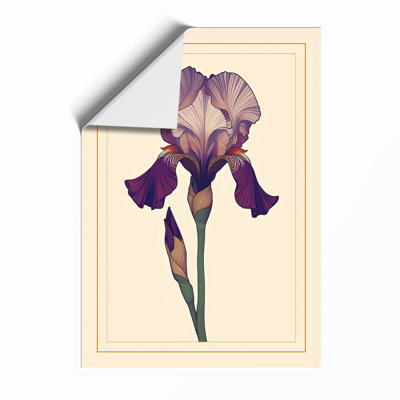 Purple Iris Study Botanical - Framed Print