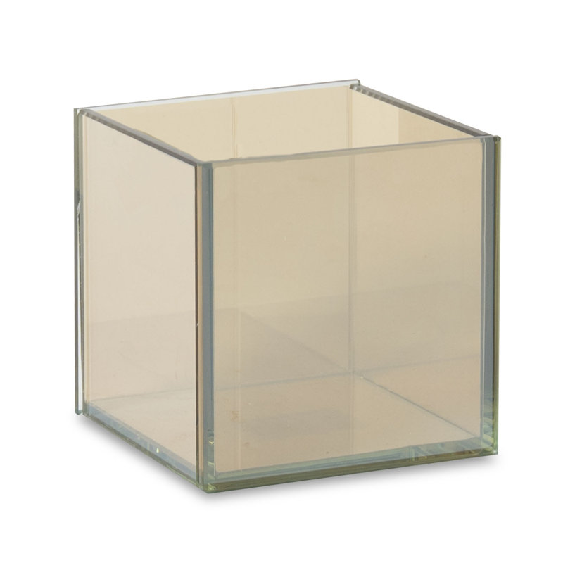 Glass Tabletop Votive Holder, 6" H x 6" W x 6" D, Champagne