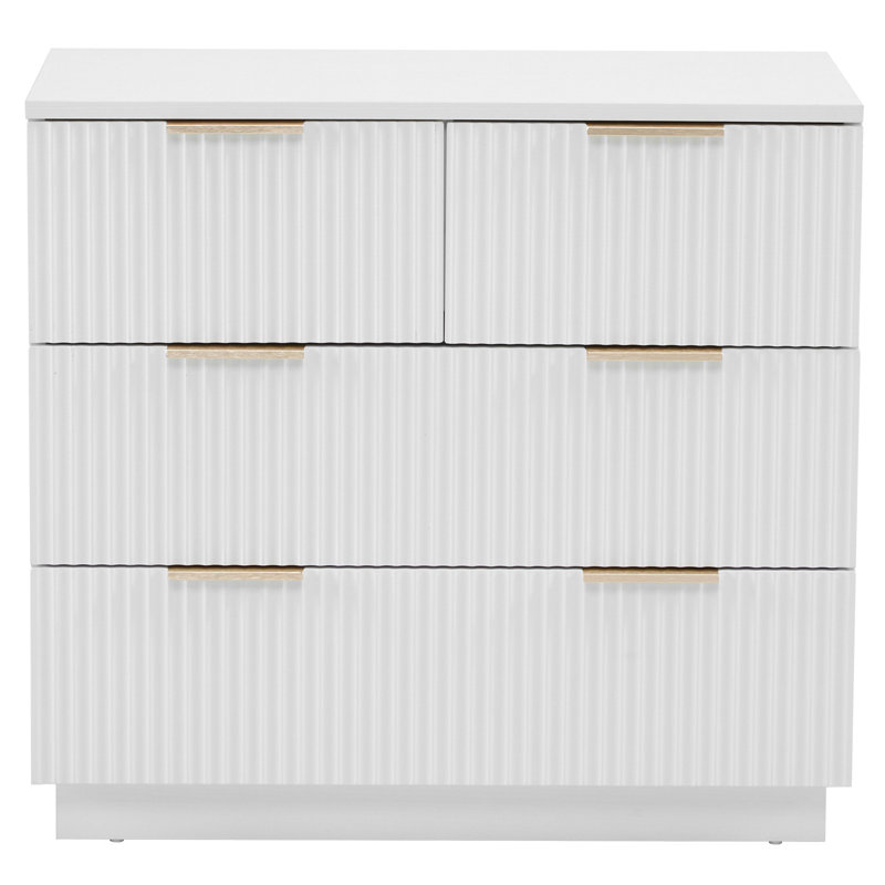 4 Drawer Nightstand For Bedroom, White