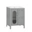 Meuble-lavabo 24 po avec lavabo, meuble-lavabo avec deux tiroirs et porte, tablette réglable, bois massif et panneau de fibres à densité moyenne-760738812