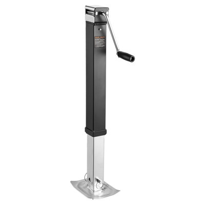 Trailer Jack, 8000 lbs Dynamic Load Capacity, Weld-on Pipe-Mount Swivel Trailer Jack with Ergonomic Handle, 15-inch Vertical Travel, Suitable for RV, Horse, Utility, Camping and Yacht Trailers