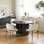 Table de salle à manger ronde extensible avec 4 chaises, gris noir, salle à manger-1196598712